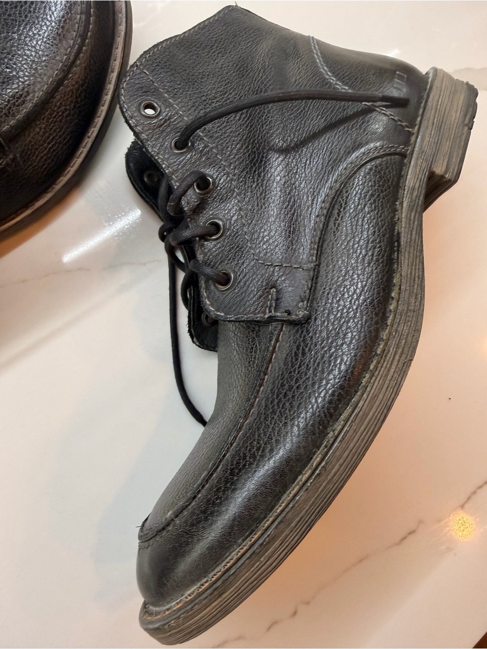 Bed Stu Black Leather Lace-Up Boots - Picture 6 of 11